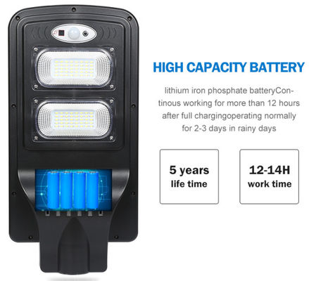 0.12KW 1700lm Remote Control Solar Street Light , 48Wh PIR Sensor Solar Light